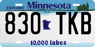 MN license plate 830TKB