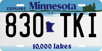 MN license plate 830TKI