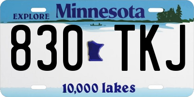 MN license plate 830TKJ