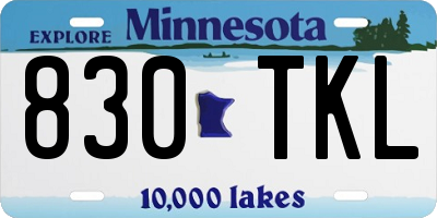 MN license plate 830TKL