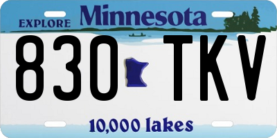 MN license plate 830TKV