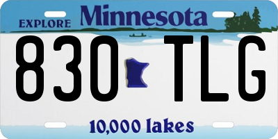 MN license plate 830TLG