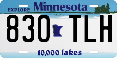 MN license plate 830TLH
