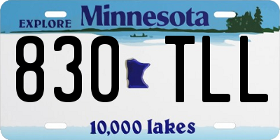 MN license plate 830TLL