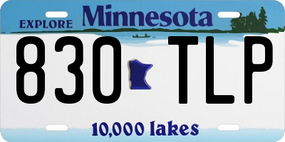MN license plate 830TLP