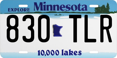 MN license plate 830TLR