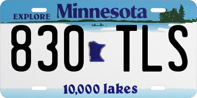 MN license plate 830TLS