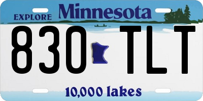 MN license plate 830TLT