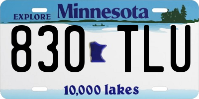 MN license plate 830TLU