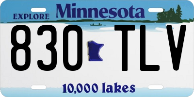 MN license plate 830TLV