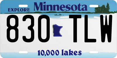 MN license plate 830TLW