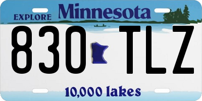 MN license plate 830TLZ