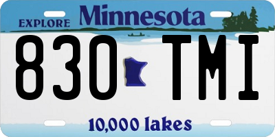 MN license plate 830TMI