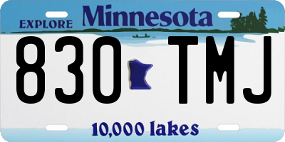 MN license plate 830TMJ