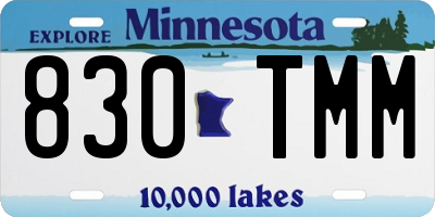 MN license plate 830TMM