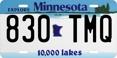 MN license plate 830TMQ
