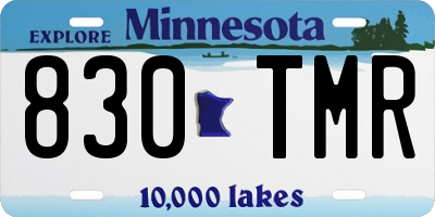 MN license plate 830TMR