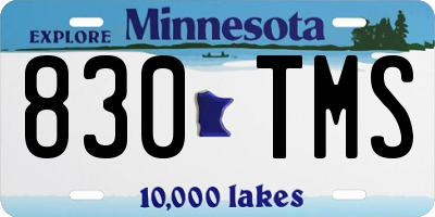 MN license plate 830TMS