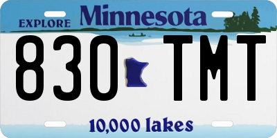 MN license plate 830TMT
