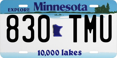MN license plate 830TMU