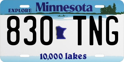 MN license plate 830TNG
