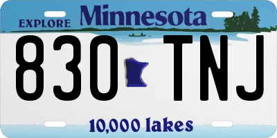 MN license plate 830TNJ