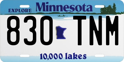 MN license plate 830TNM