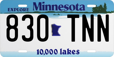 MN license plate 830TNN