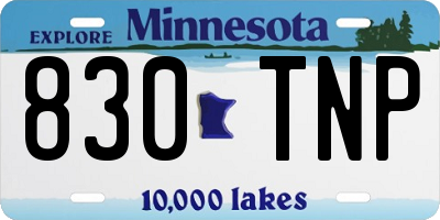 MN license plate 830TNP