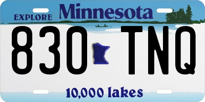 MN license plate 830TNQ