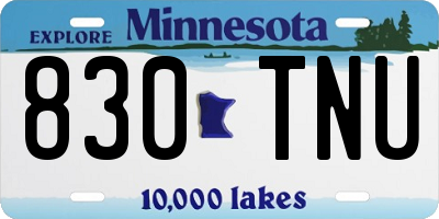 MN license plate 830TNU