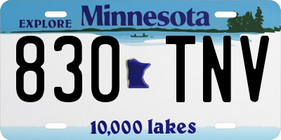 MN license plate 830TNV
