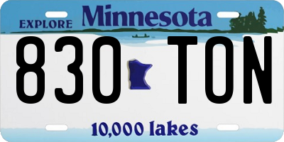 MN license plate 830TON