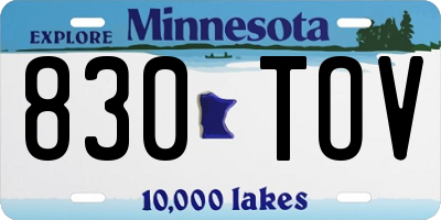 MN license plate 830TOV