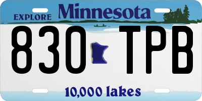 MN license plate 830TPB