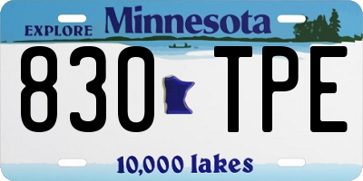 MN license plate 830TPE