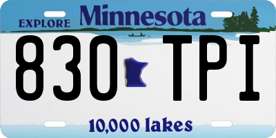 MN license plate 830TPI