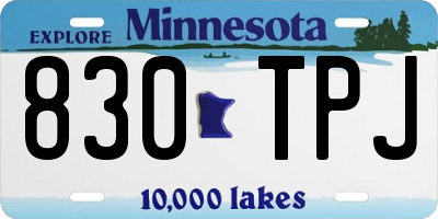 MN license plate 830TPJ