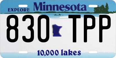 MN license plate 830TPP