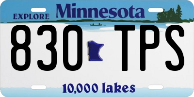 MN license plate 830TPS
