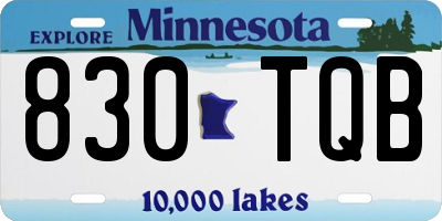 MN license plate 830TQB