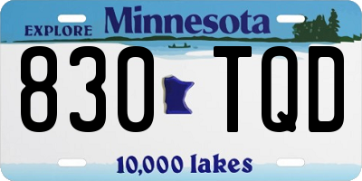 MN license plate 830TQD