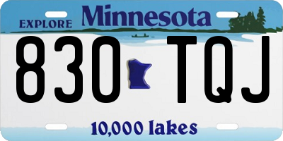 MN license plate 830TQJ