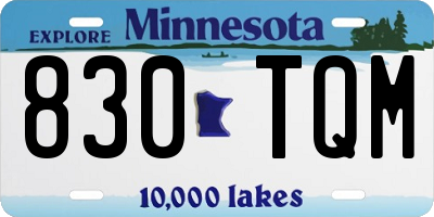 MN license plate 830TQM