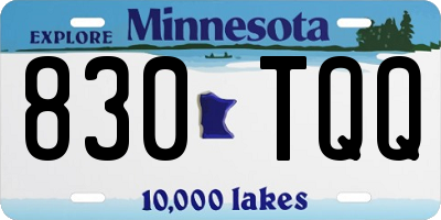 MN license plate 830TQQ