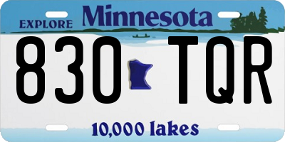 MN license plate 830TQR