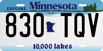 MN license plate 830TQV