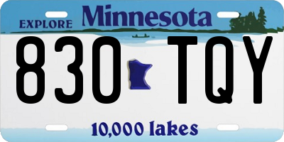 MN license plate 830TQY