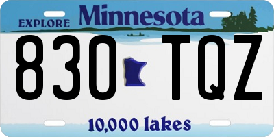 MN license plate 830TQZ