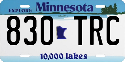 MN license plate 830TRC